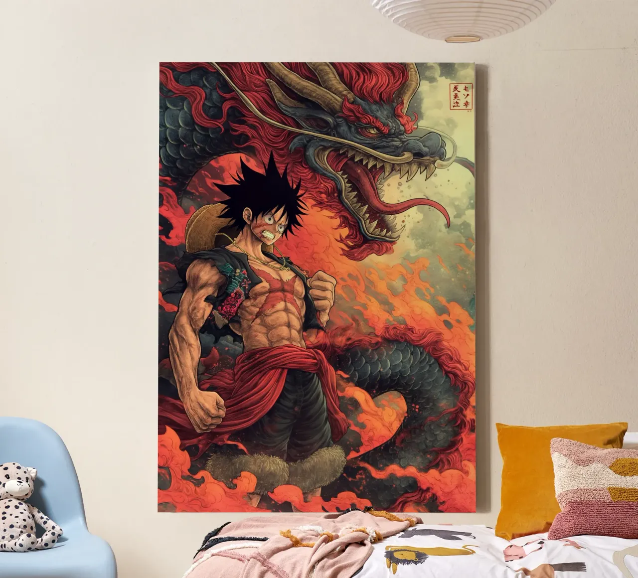 Monkey D Luffy One Piece tela con Cornice a cassetta da Fleur de Lys