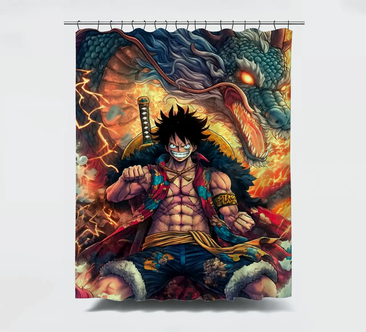 Monkey D Luffy Ein Stück Duschvorhang von Fleur de Lys