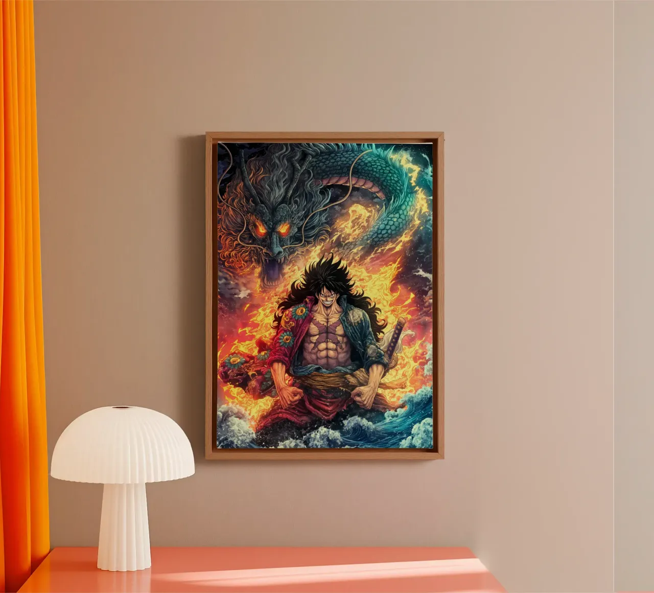 Monkey D Luffy One Piece tela con Cornice a cassetta da Fleur de Lys