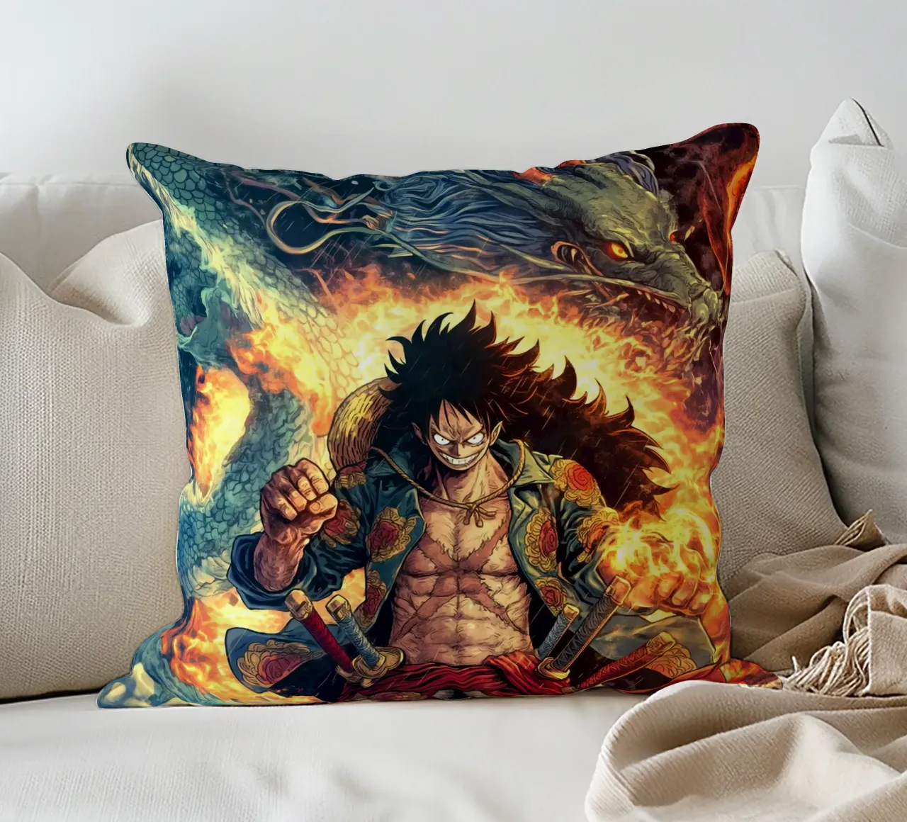 Monkey D Luffy One Piece cuscino da Fleur de Lys