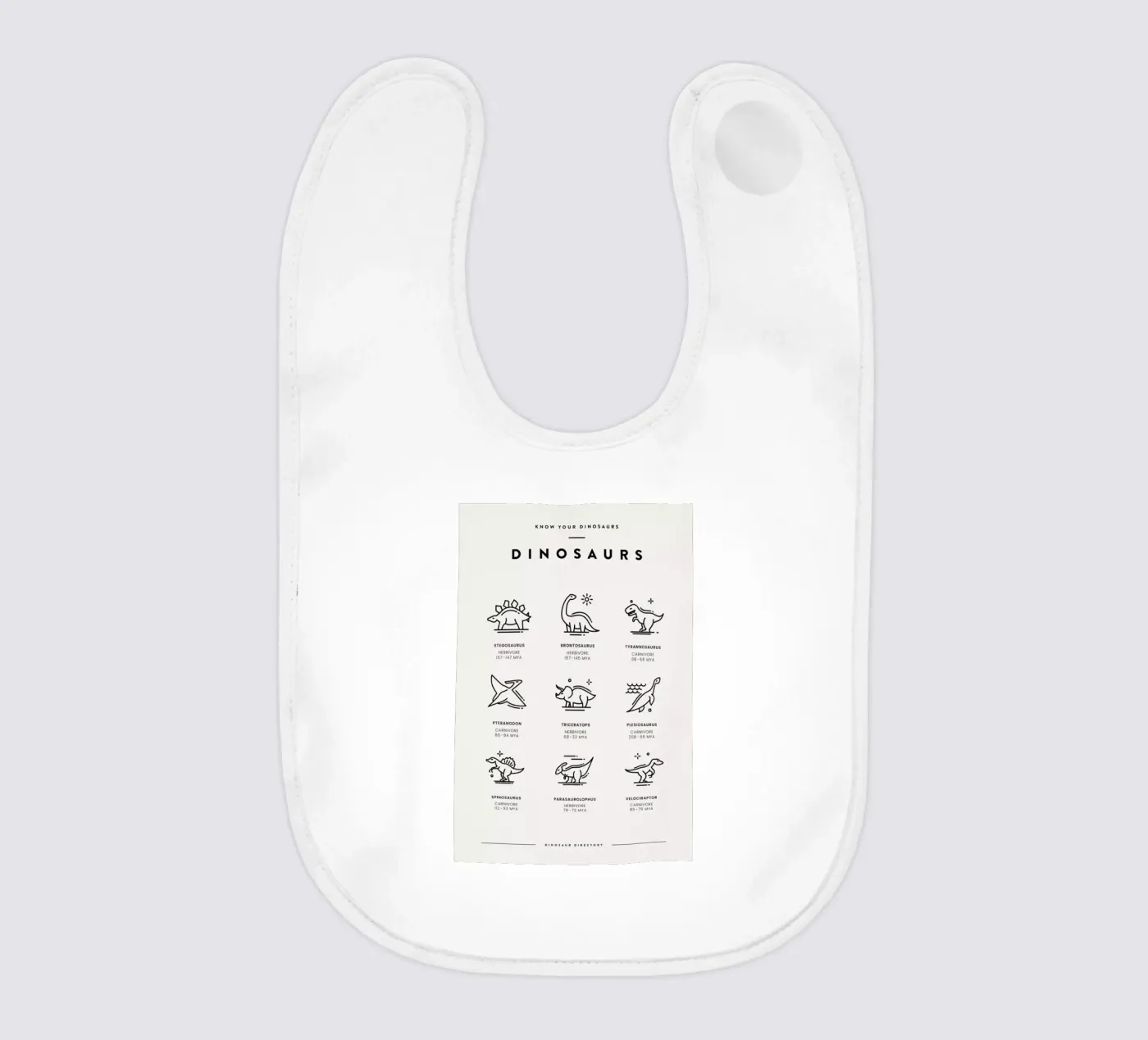 Dinosaurs Chart 2 bavaglino da daylight design studio