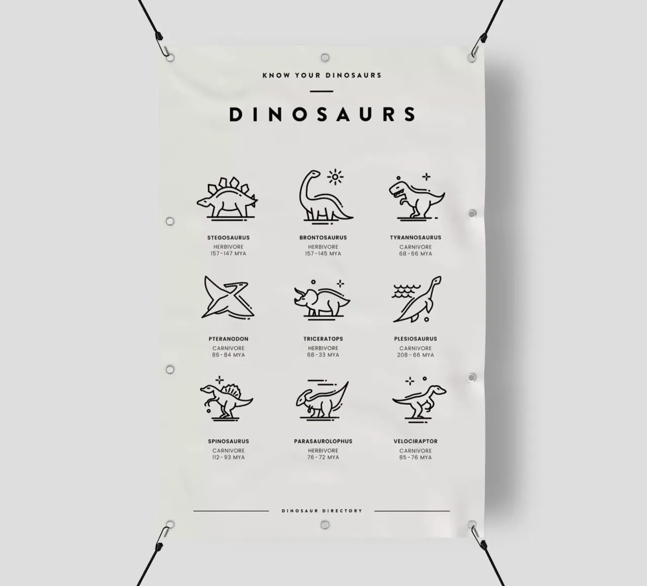 Dinosaurs Chart 2 telo in pvc da daylight design studio