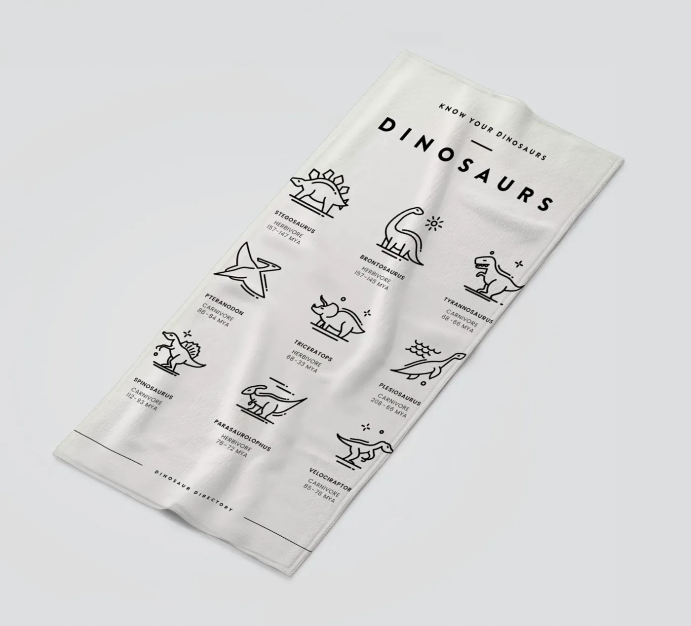 Dinosaurs Chart 2 telo mare da daylight design studio