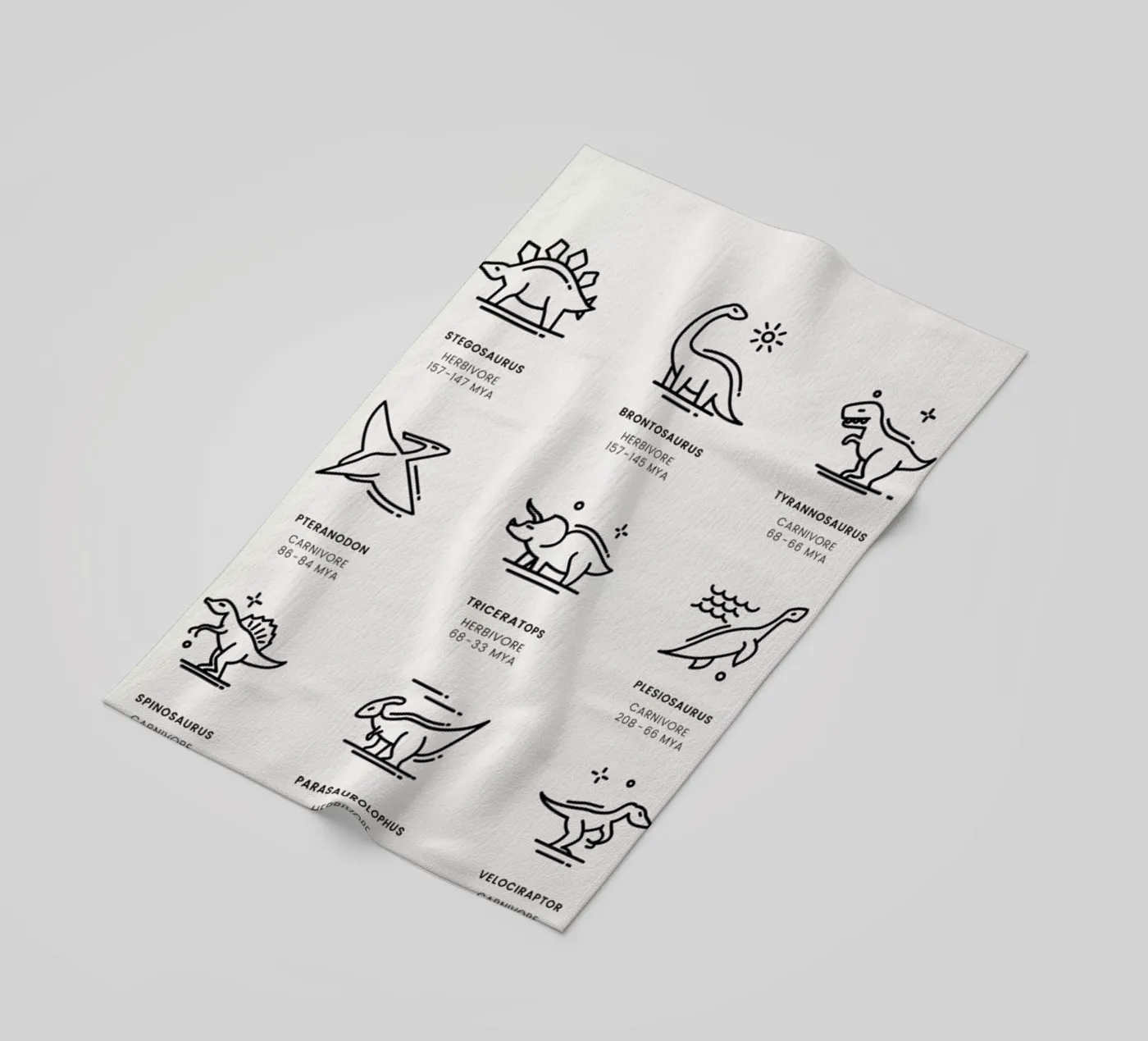 Dinosaurs Chart 2 telo mare da daylight design studio