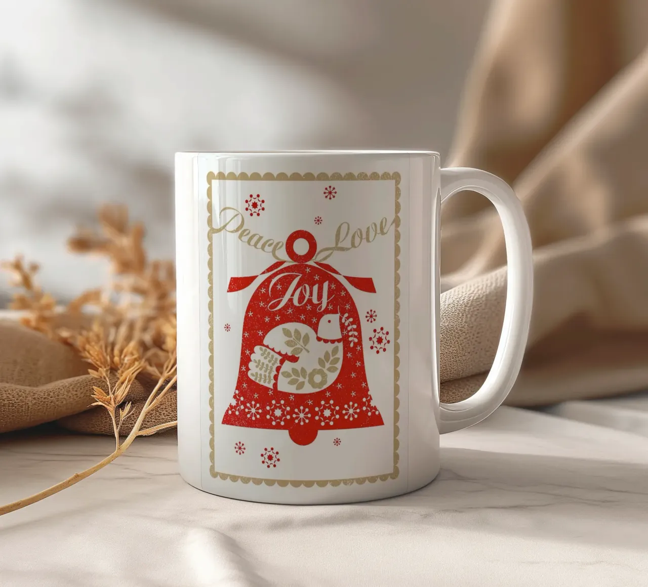 Christmas Bell Keramik Tasse von Catherine Aguilar