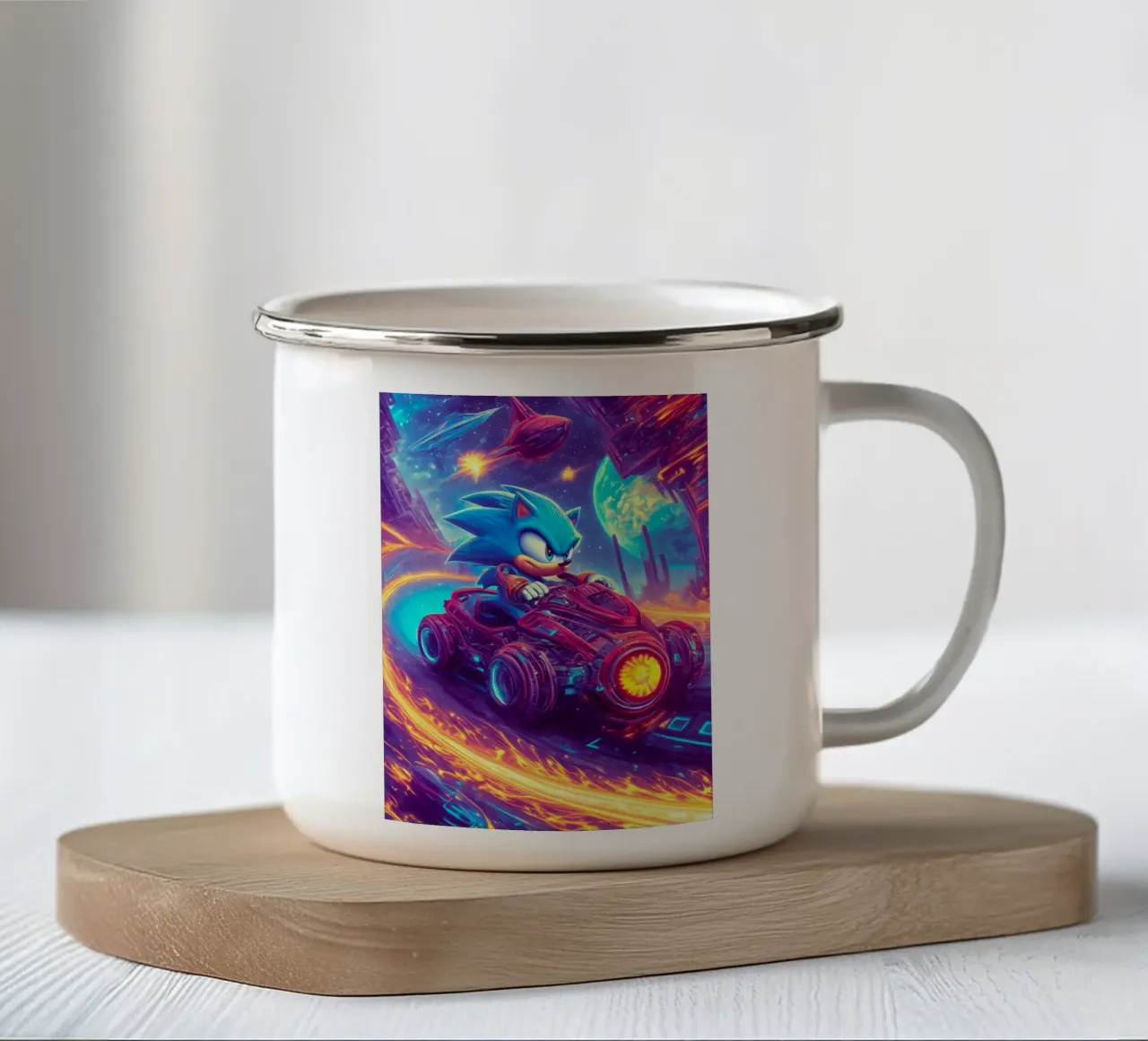 Sonic il riccio tazza in smalto da Fleur de Lys
