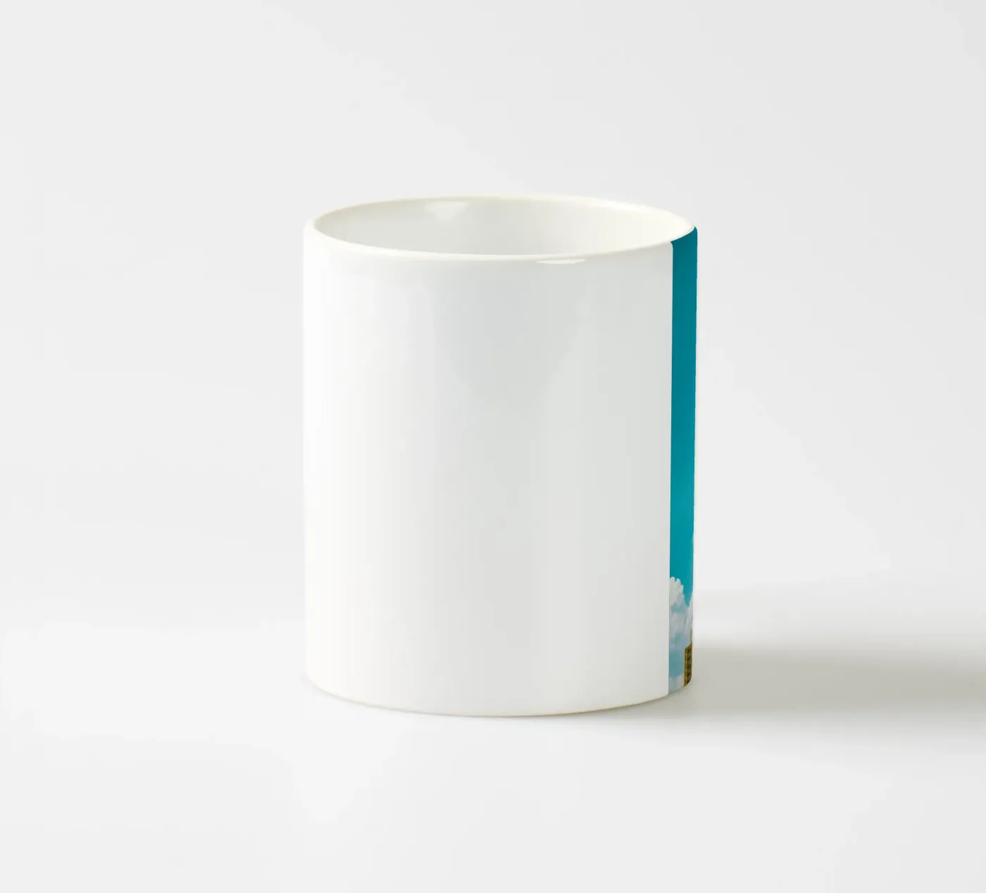 blue sky clouds ceramic mug by Bleu
