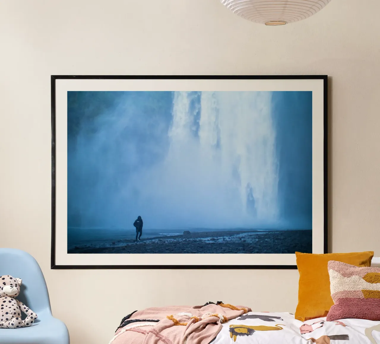 cascata natura poster con telaio in legno da Bleu