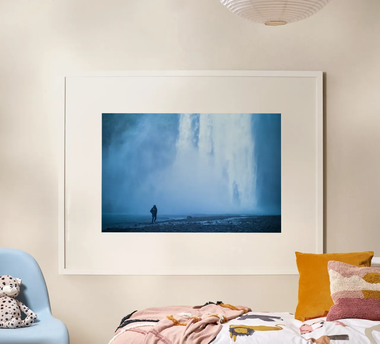 cascata natura poster con telaio in legno da Bleu