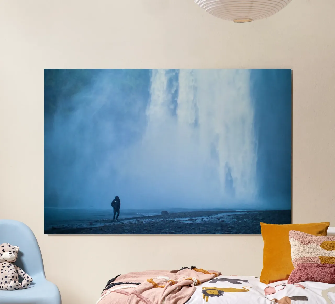 cascata natura poster con telaio in legno da Bleu
