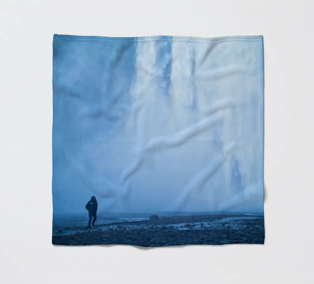 waterfall nature fleece blanket by Bleu