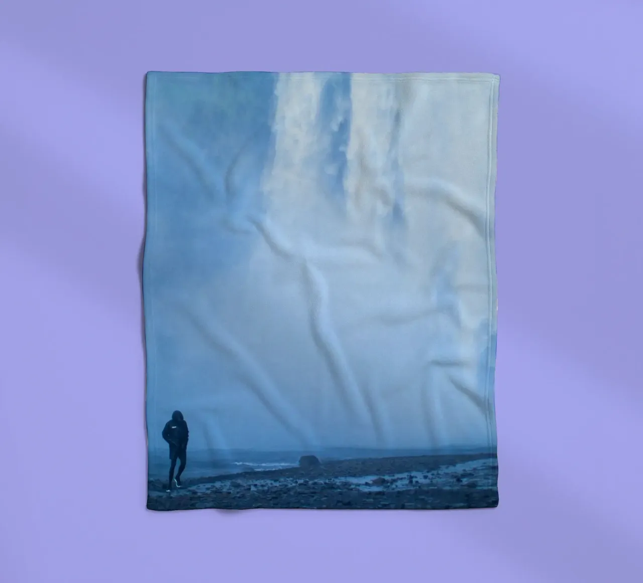 waterfall nature fleece blanket by Bleu