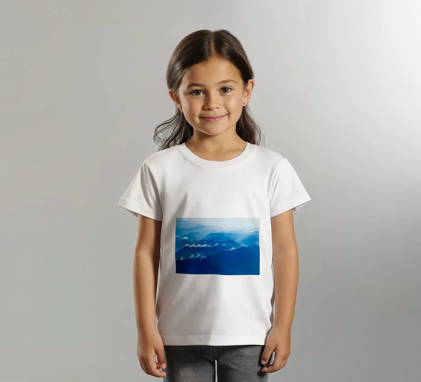 Bergwellen Kinder T-Shirt von Bleu