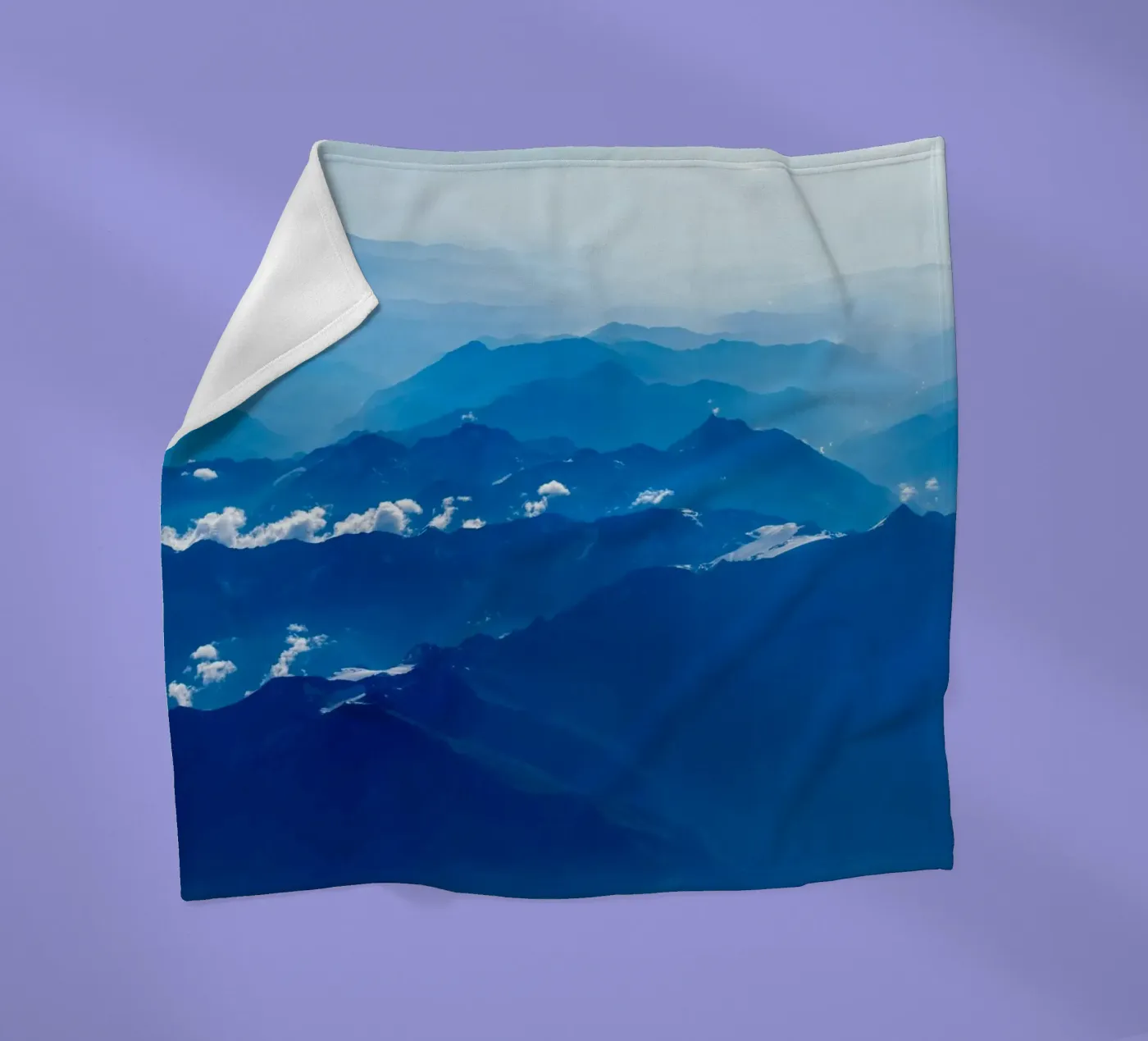 mountain waves plaid polaire de Bleu