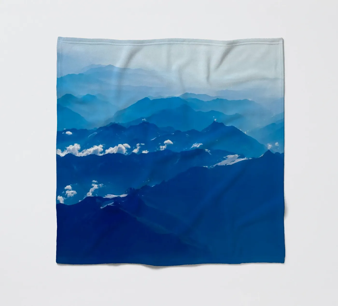 mountain waves plaid polaire de Bleu