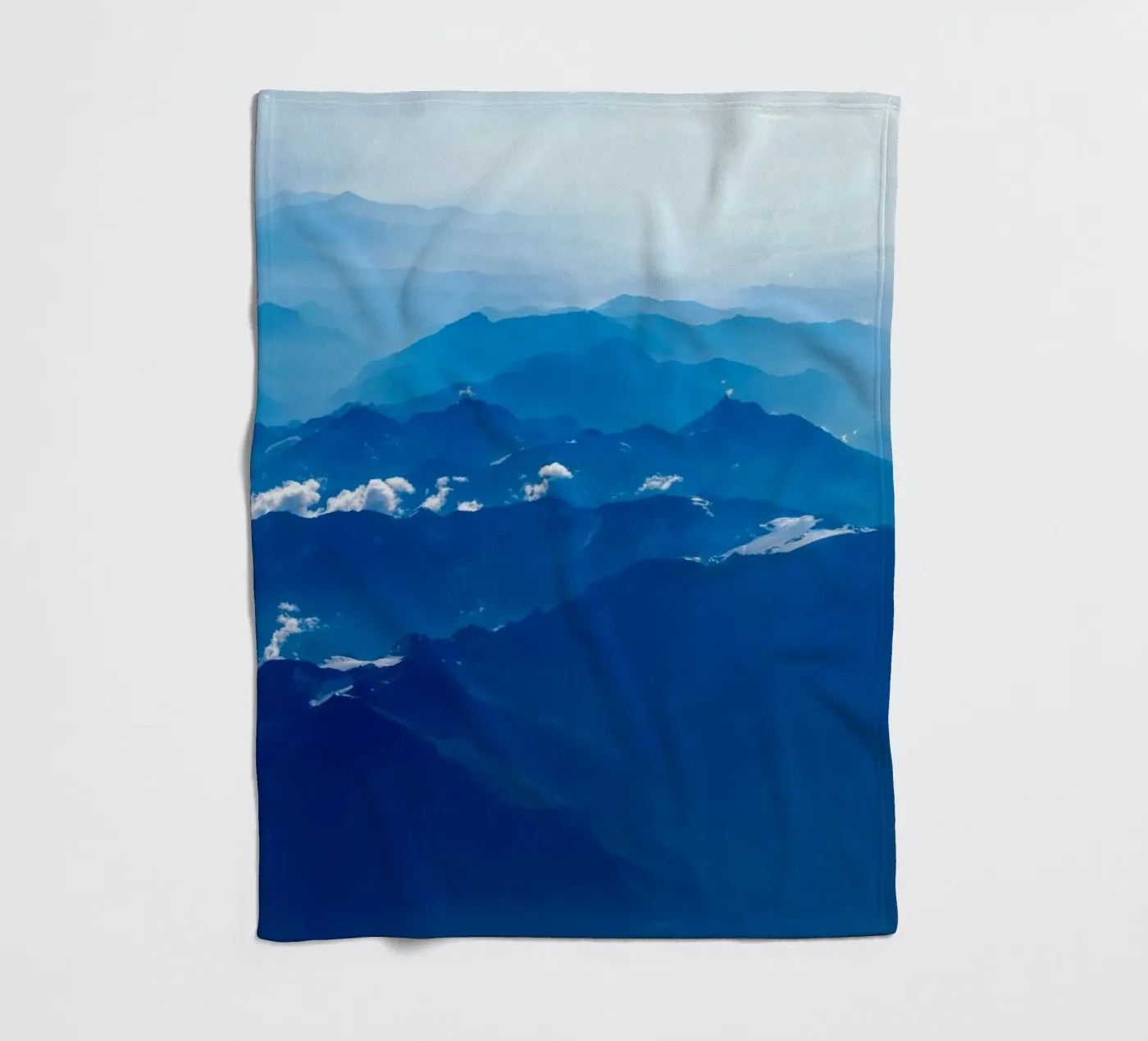 mountain waves plaid polaire de Bleu