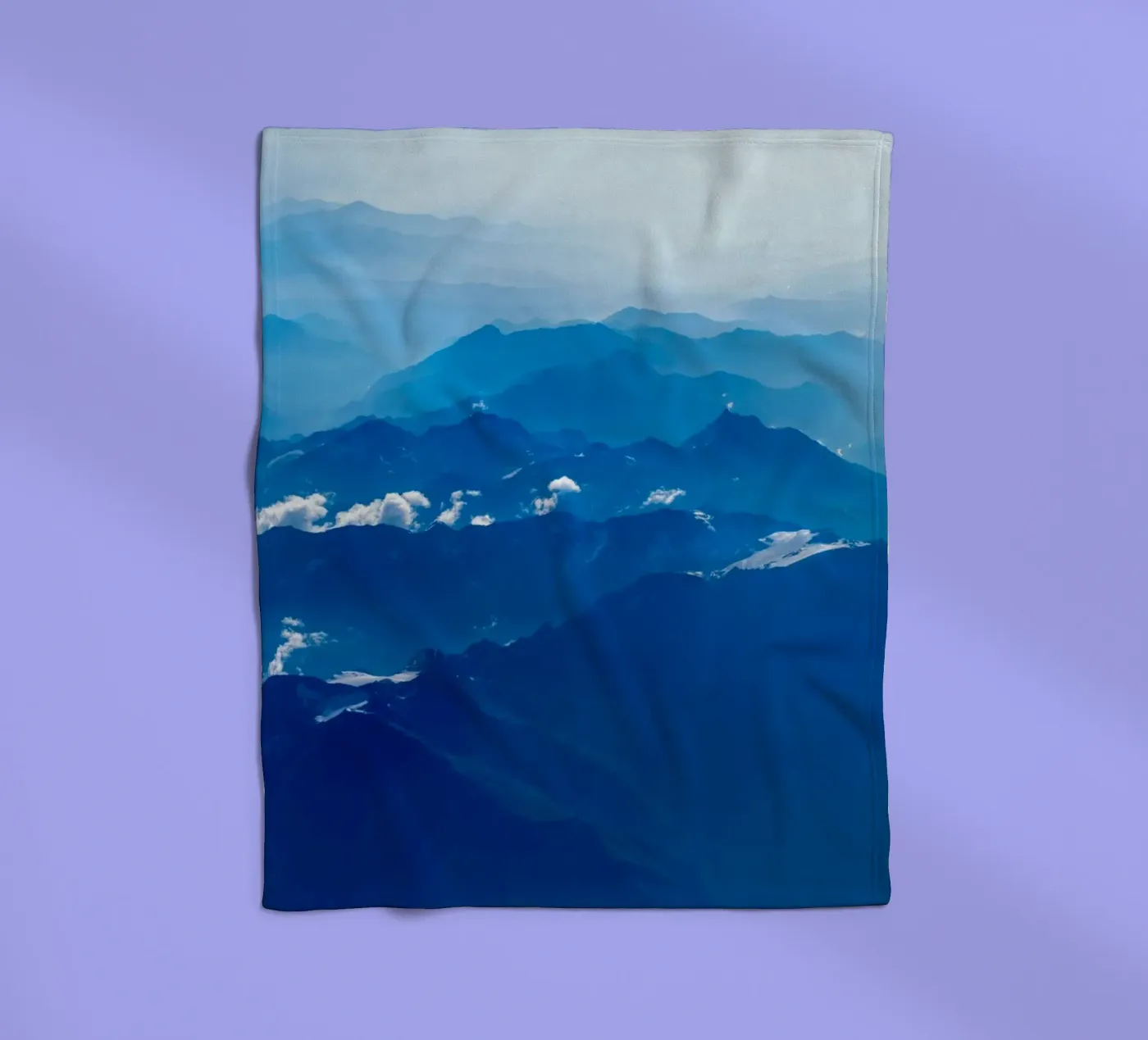 mountain waves plaid polaire de Bleu