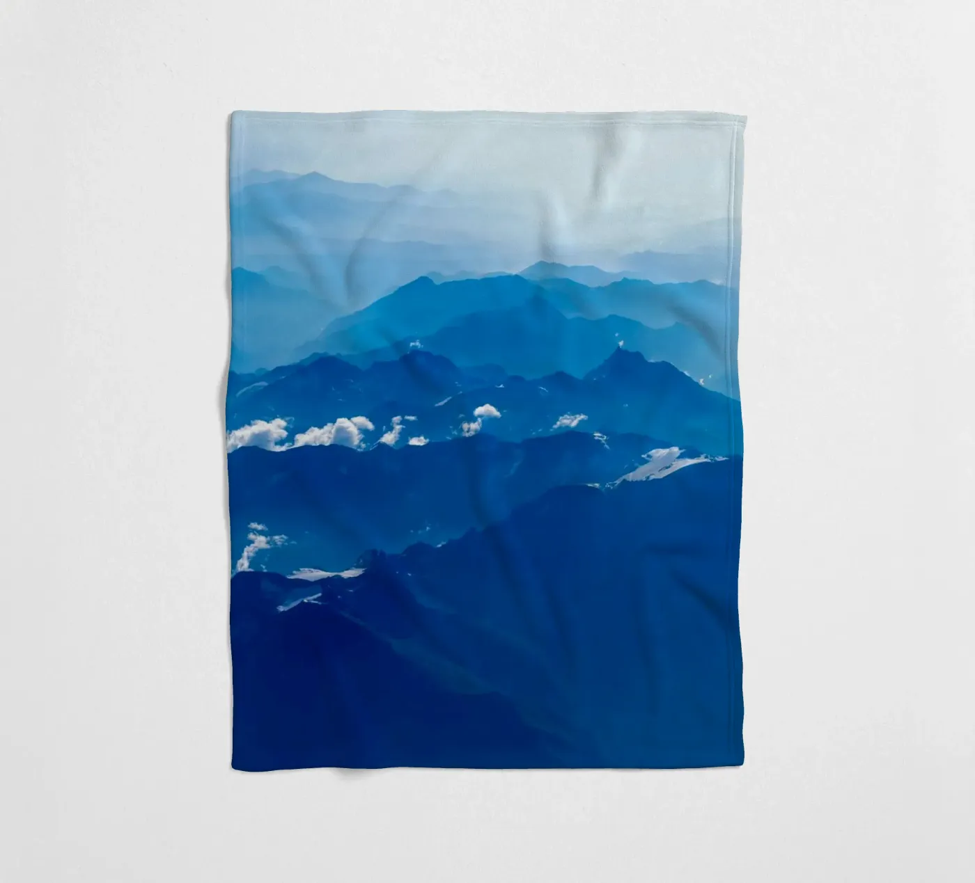 mountain waves plaid polaire de Bleu