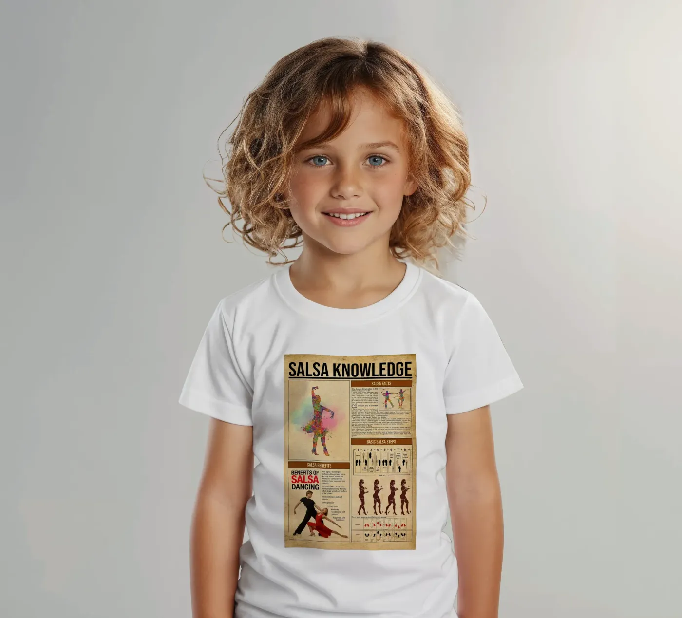 Salsa Kennis Poster kinder t-shirt van Maritiknowled