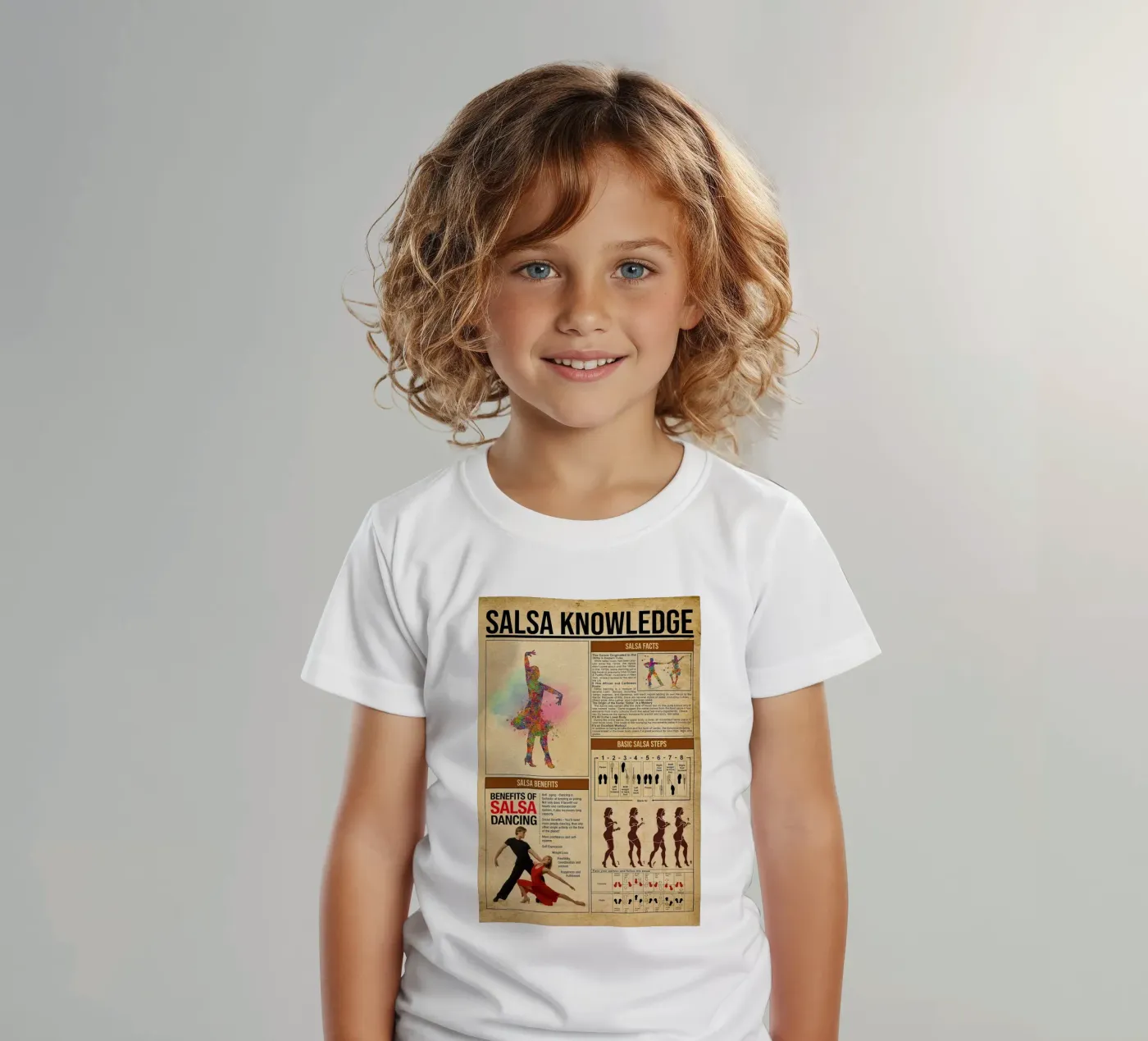 Salsa Kennis Poster kinder t-shirt van Maritiknowled