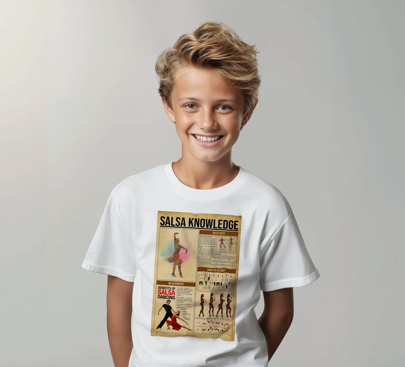 Salsa Kennis Poster kinder t-shirt van Maritiknowled