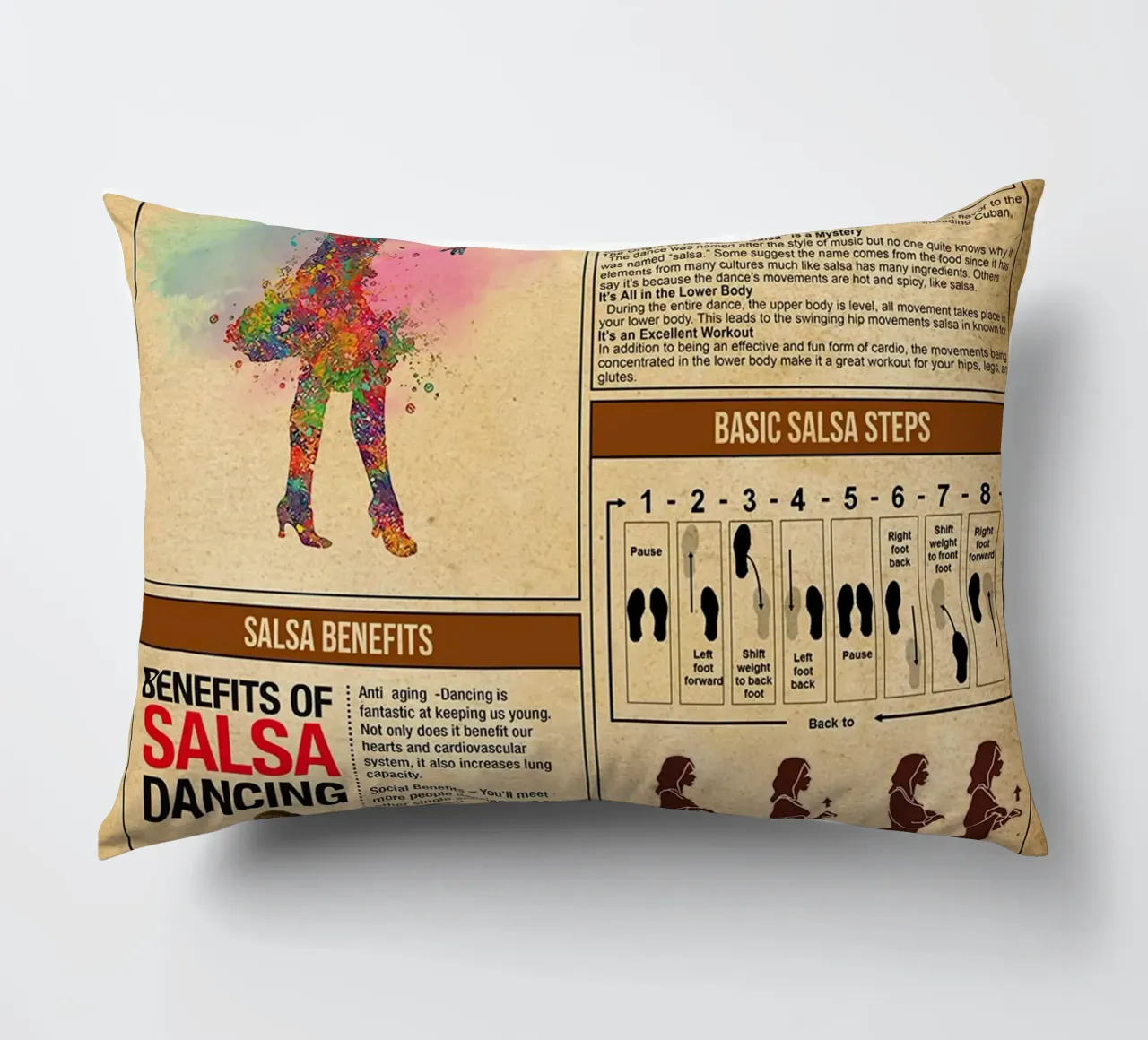 Salsa-Wissen-Poster Kissen von Maritiknowled