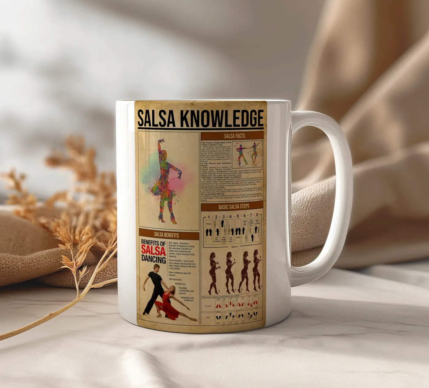 Salsa Knowledge Poster ceramic mug by Maritiknowled