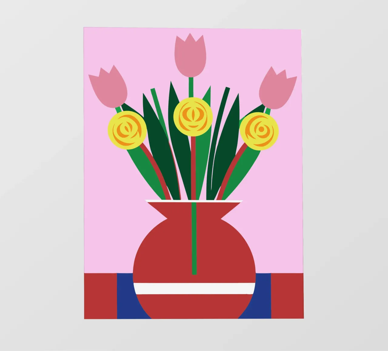 Tulipes dans un vase papier peint photo de LOOK DIFFERENT