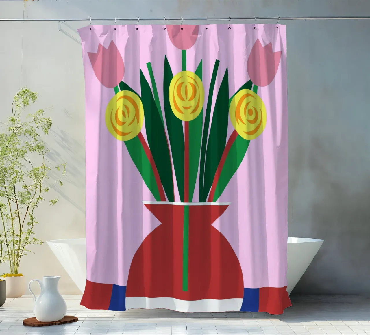 Tulips in a Vase shower curtain by LOOK DIFFERENT