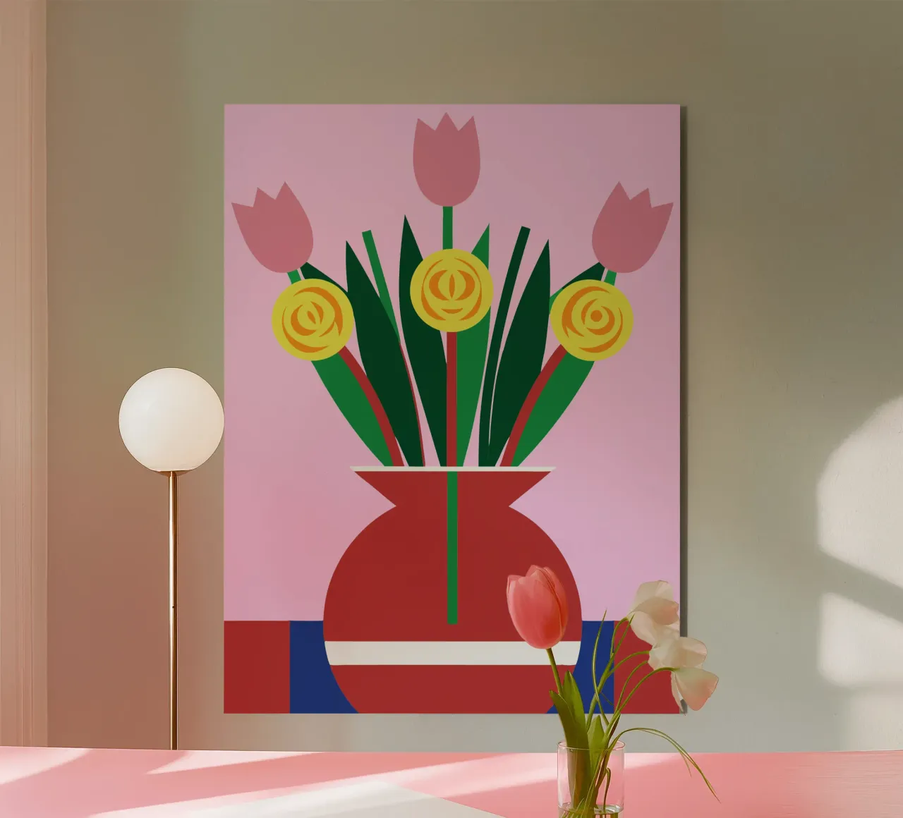 Tulipani in vaso alluminio dibond da LOOK DIFFERENT
