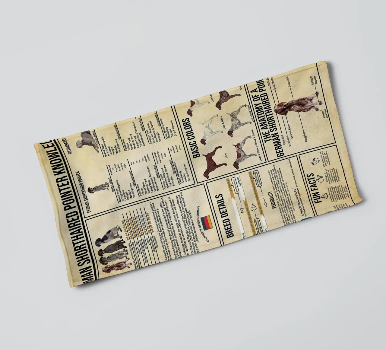 German Shorthaired Pointer Knowledge towel by Maritiknowled