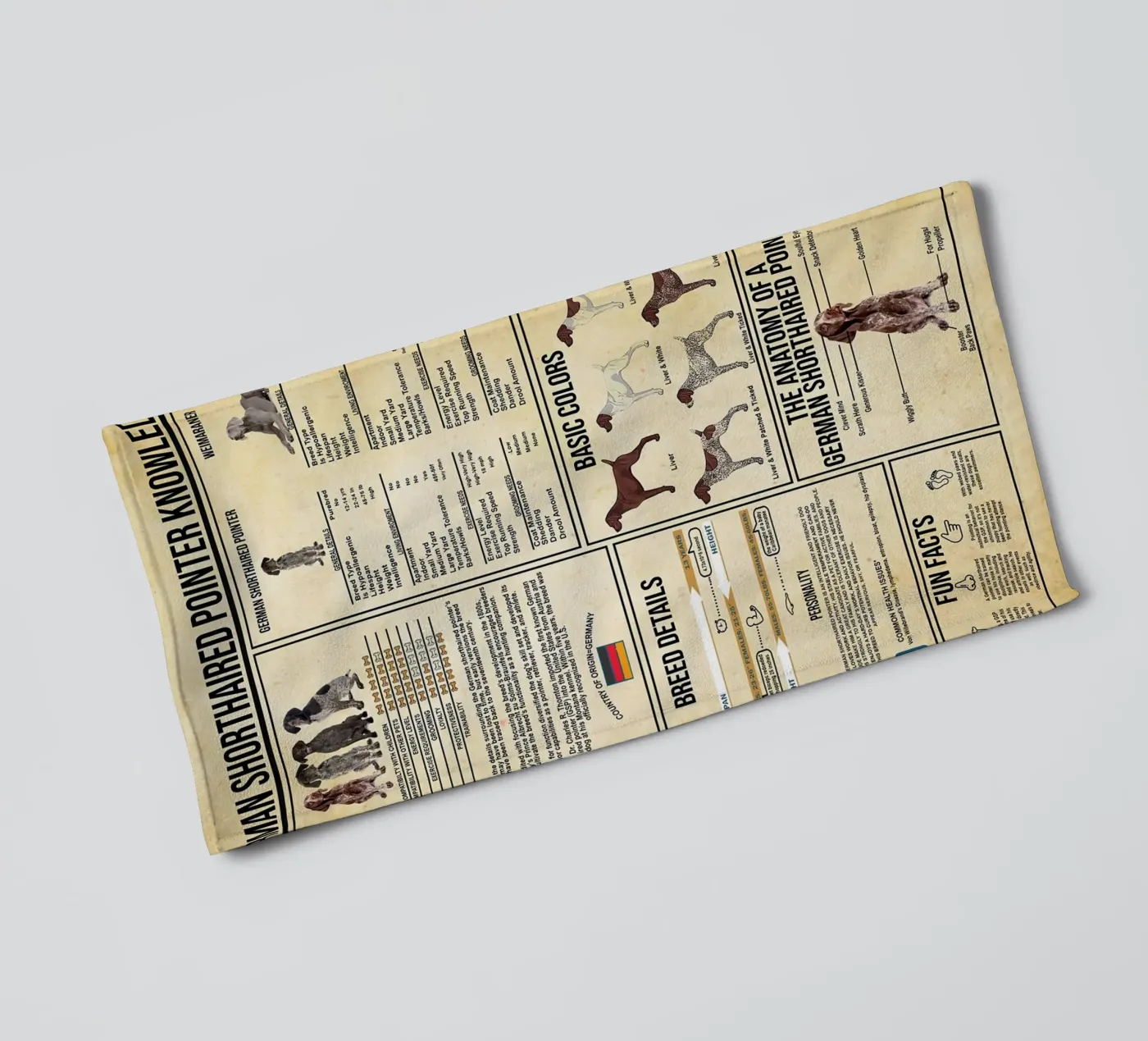 German Shorthaired Pointer Knowledge towel by Maritiknowled