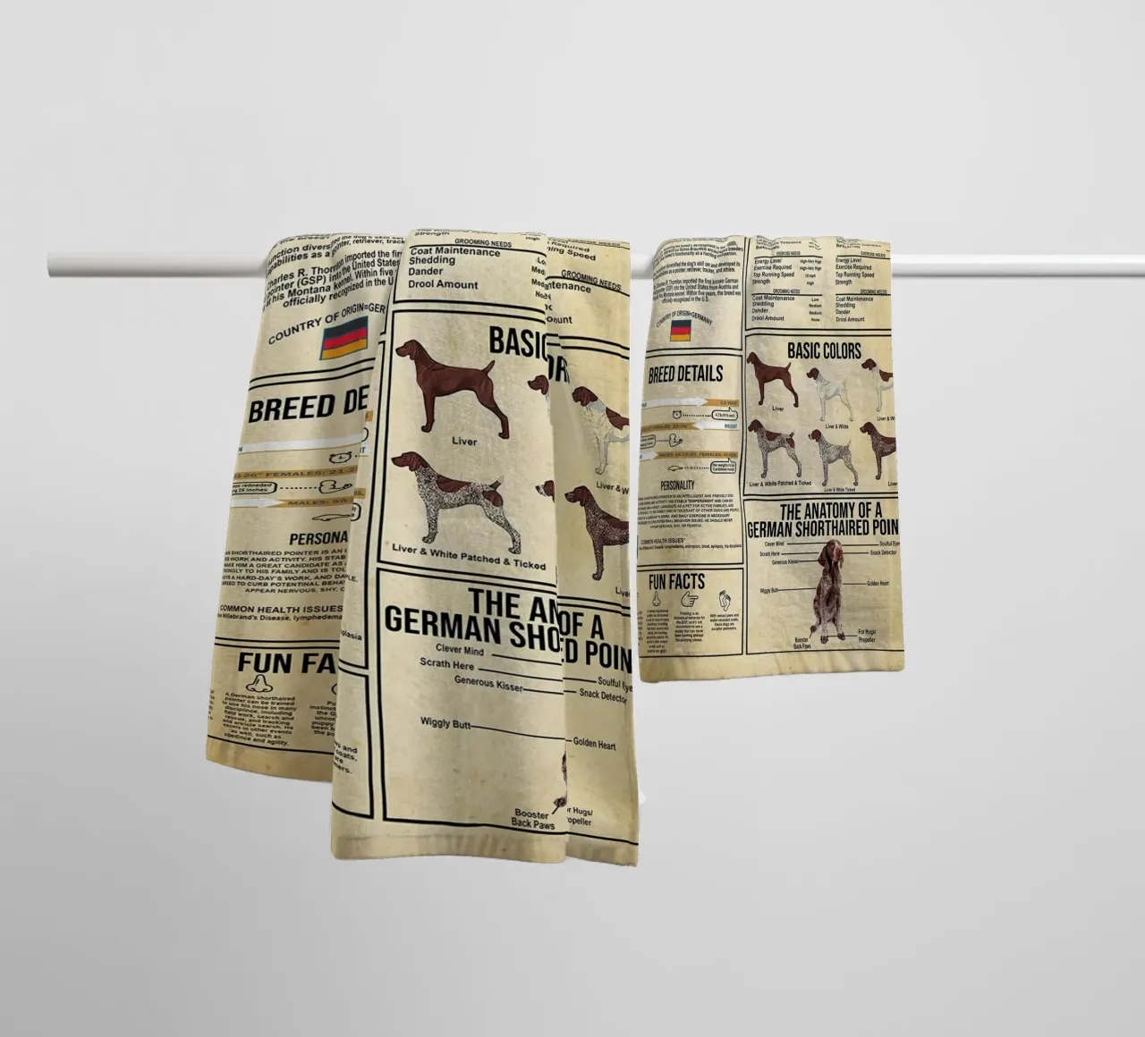 German Shorthaired Pointer Knowledge towel by Maritiknowled