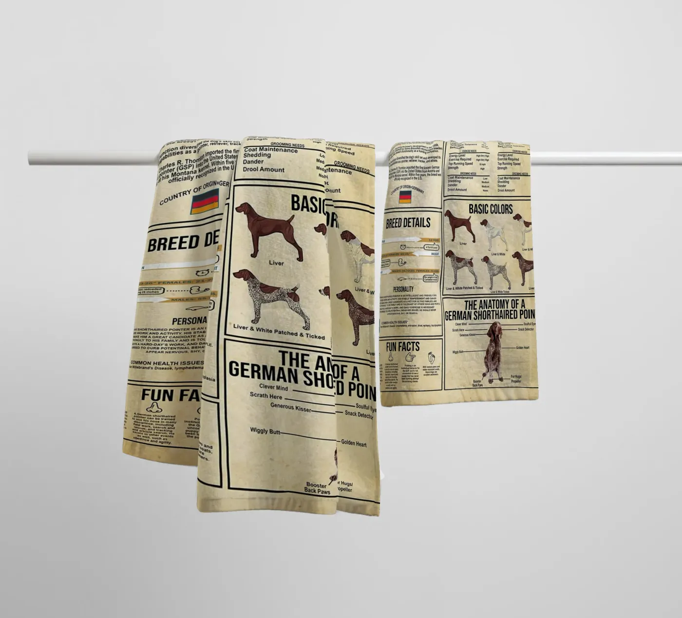 German Shorthaired Pointer Knowledge towel by Maritiknowled