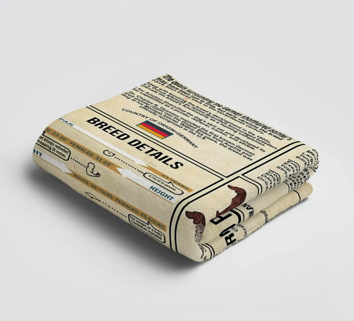 German Shorthaired Pointer Knowledge towel by Maritiknowled