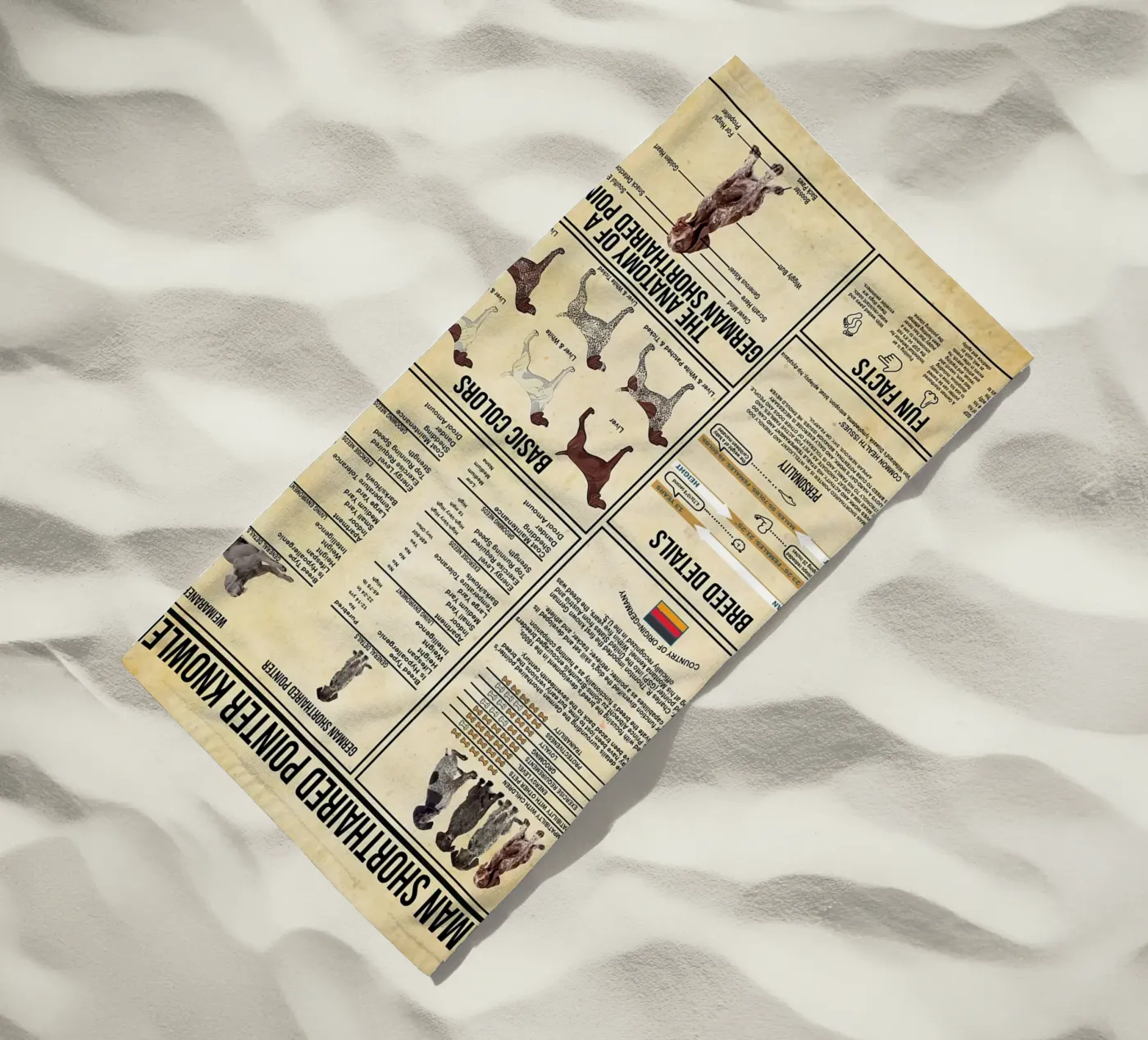 German Shorthaired Pointer Knowledge beach towel by Maritiknowled