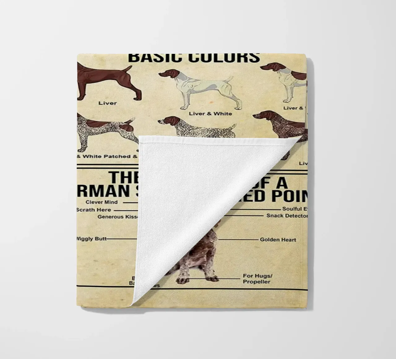 German Shorthaired Pointer Knowledge beach towel by Maritiknowled