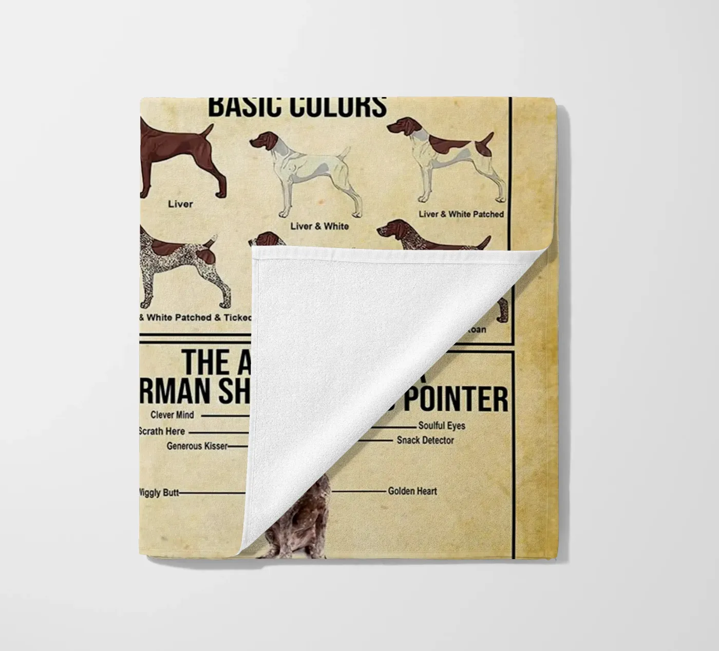 German Shorthaired Pointer Knowledge beach towel by Maritiknowled