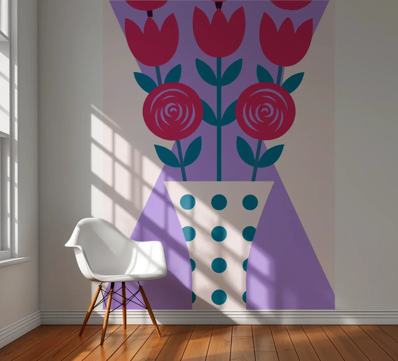 Tulpen in een vaas fotobehang van LOOK DIFFERENT