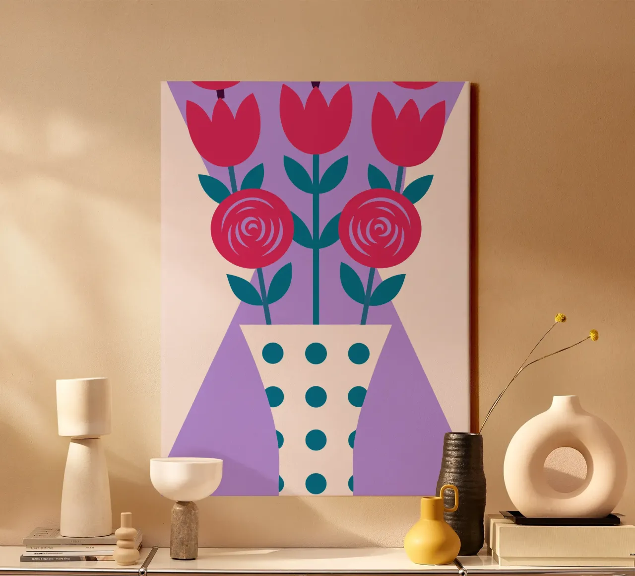 Tulips in a Vase canvas with Floater frame by LOOK DIFFERENT