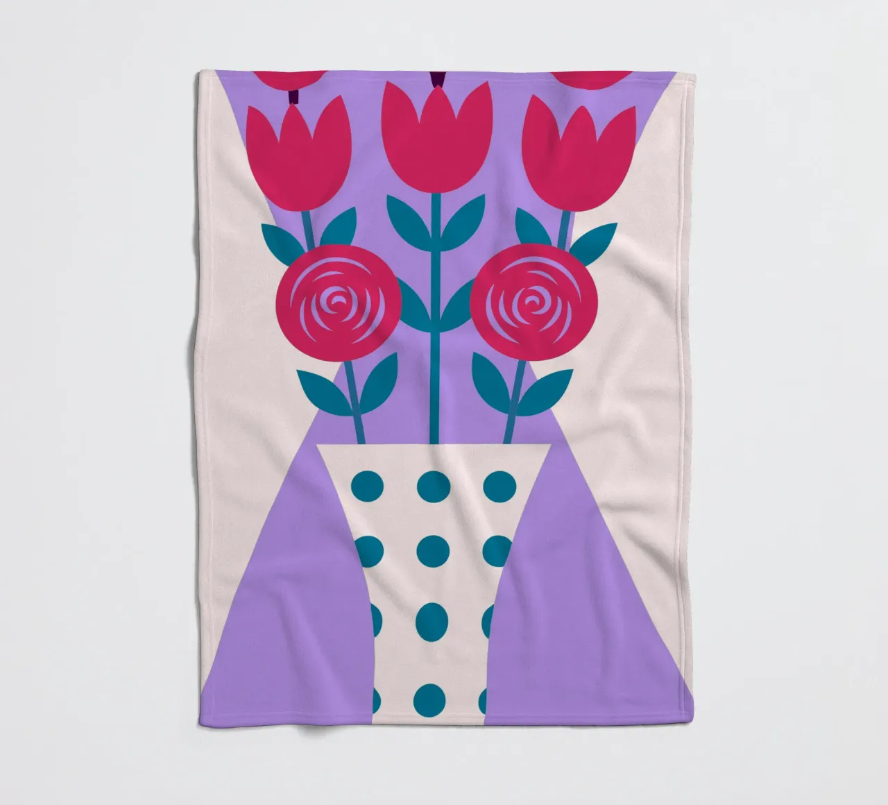 Tulips in a Vase fleece blanket by LOOK DIFFERENT