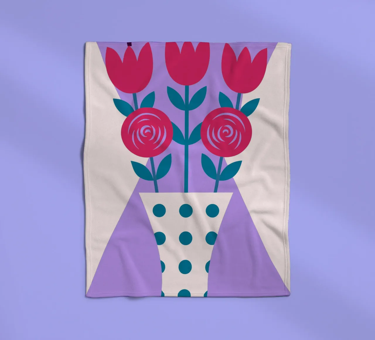 Tulips in a Vase fleece blanket by LOOK DIFFERENT