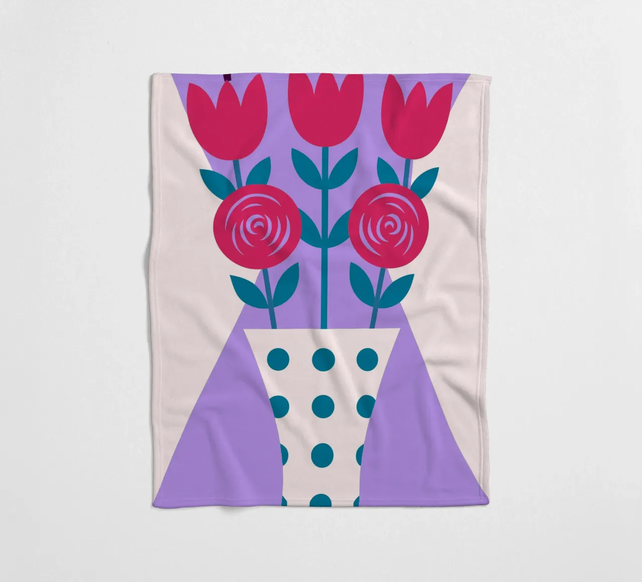 Tulips in a Vase fleece blanket by LOOK DIFFERENT