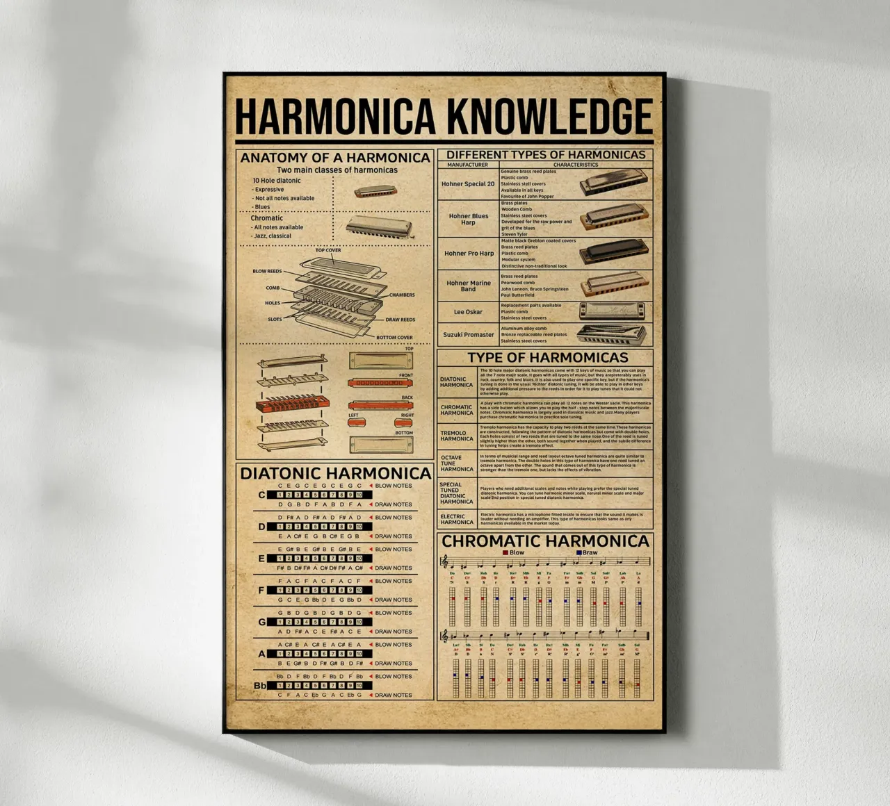 Harmonica Knowledge Poster plexiglass da Maritiknowled