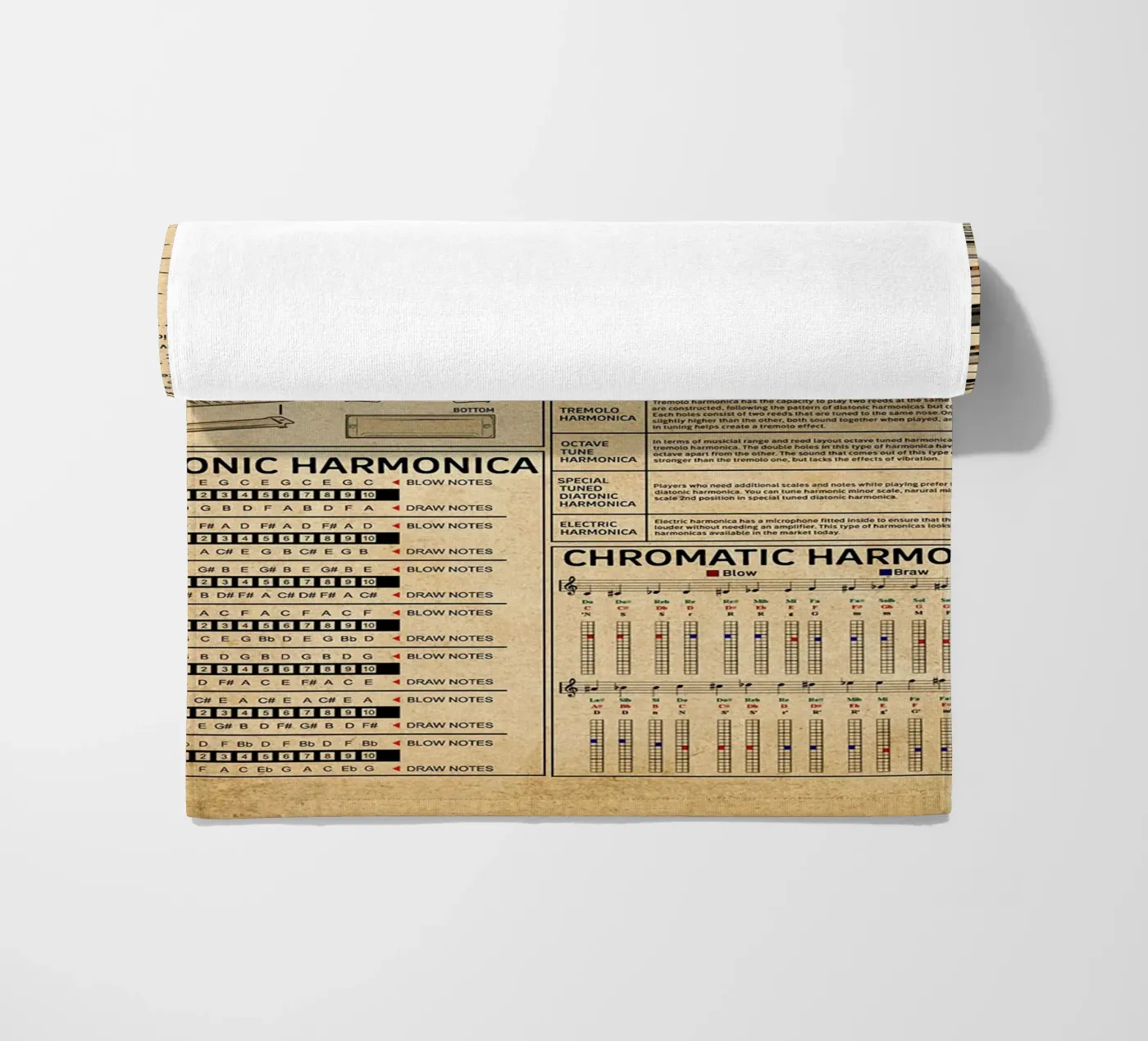 Harmonica Knowledge Poster Strandtuch von Maritiknowled