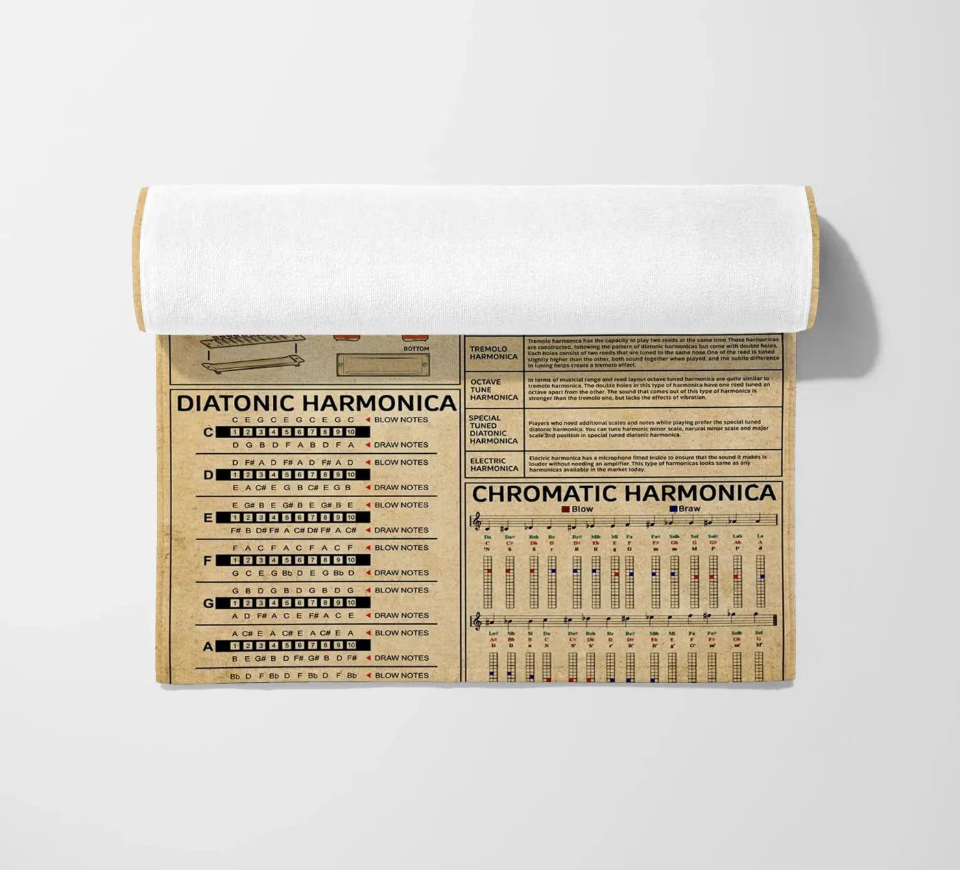 Harmonica Knowledge Poster Strandtuch von Maritiknowled