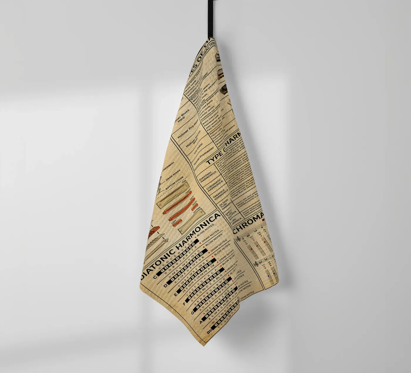 Harmonica Kennis Poster theedoek van Maritiknowled