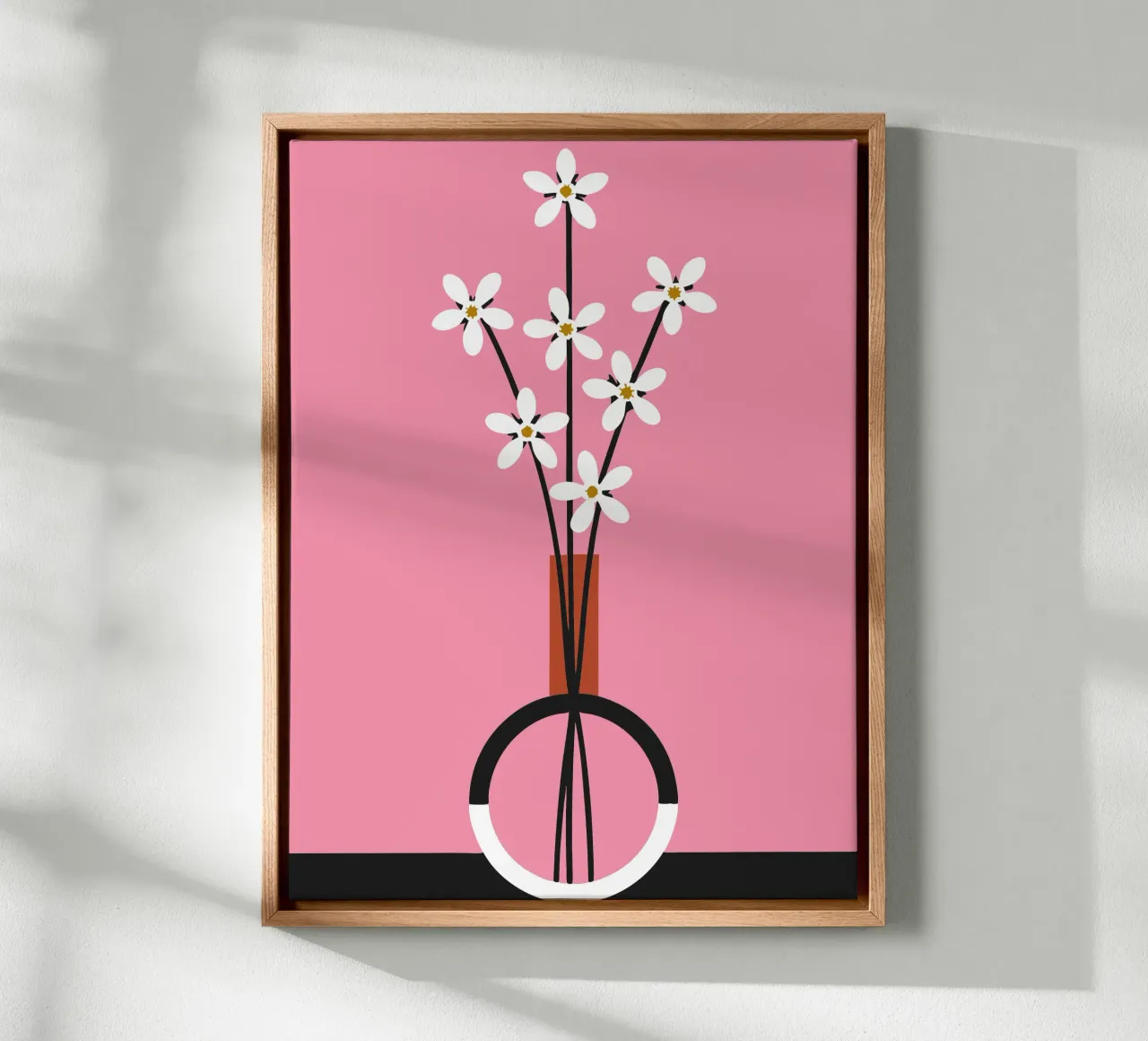 Jasmijnbloem canvas met Baklijst van LOOK DIFFERENT