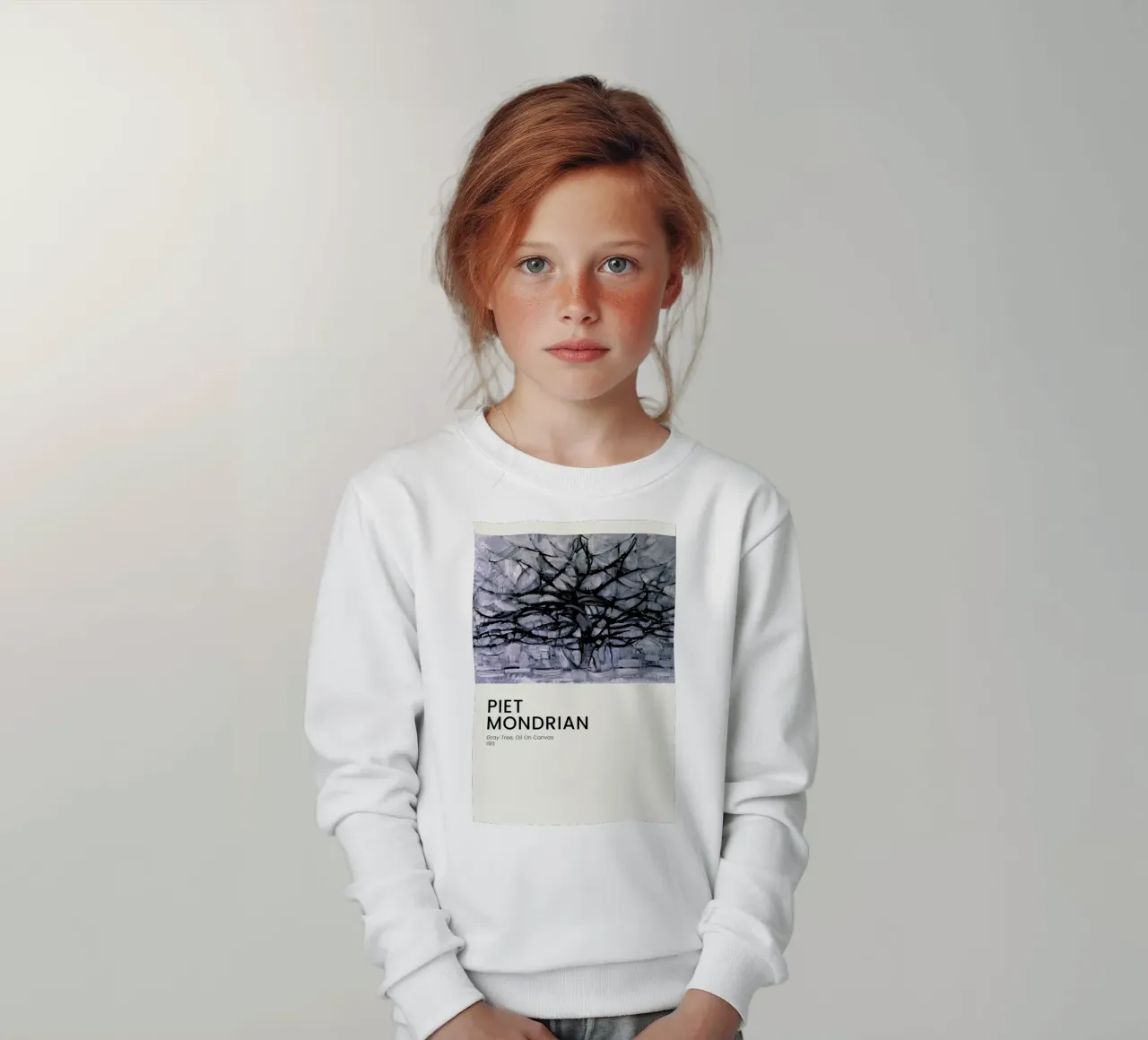 Mondrian - Gray Tree felpa bambino da Vintage by JUNIQE