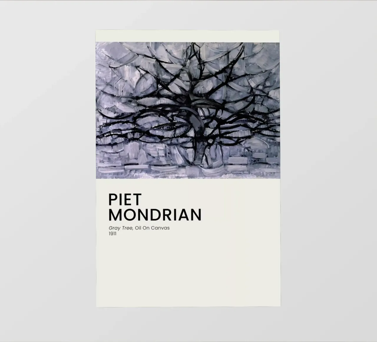 Mondrian - Gray Tree pellicola backlit da Vintage by JUNIQE
